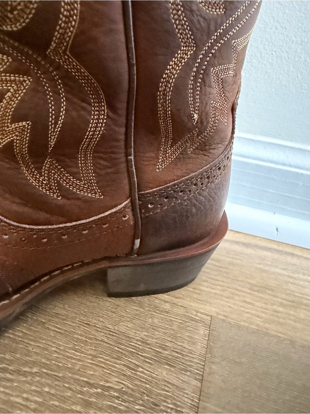 Ariat Heritage Rougstock Western Brown Leather Cowboy Boots with Square Toe 8D - Picture 10 of 11